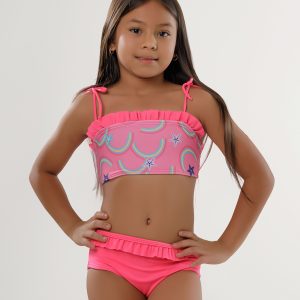 Dos piezas niña estampado bolero superior